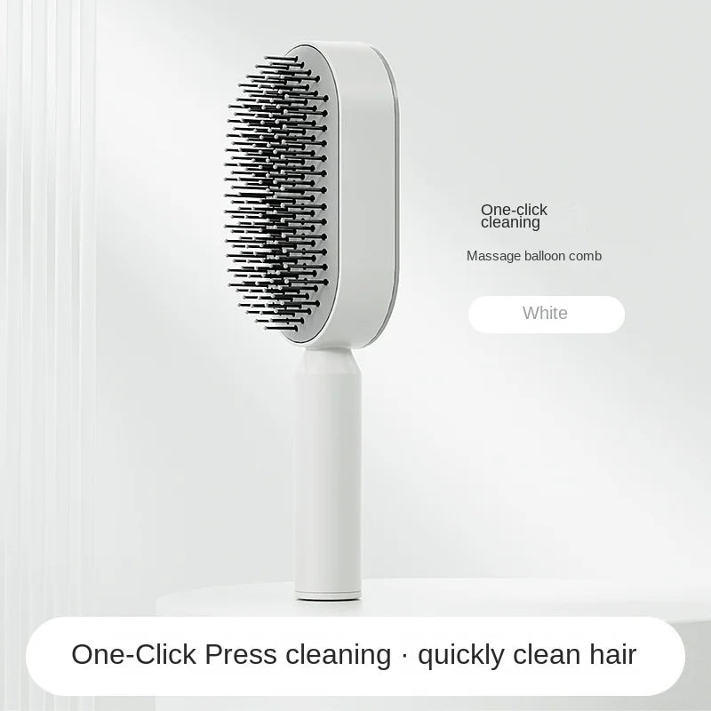 Self Cleaning Hair Brush for Women One-Key Cleaning Hair Loss Airbag Massage Scalp Comb Anti-Static Hairbrush Dropshipping